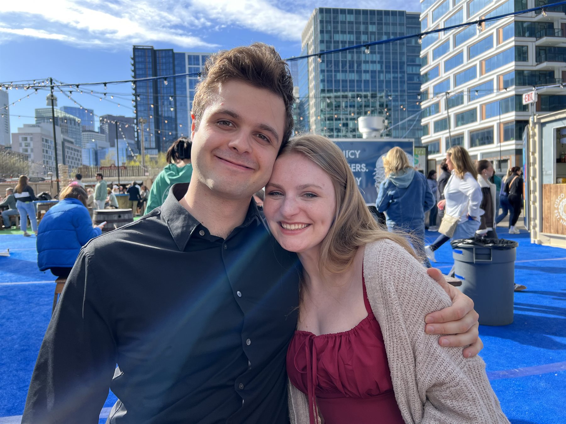 Us together on a sunny day in the Seaport
